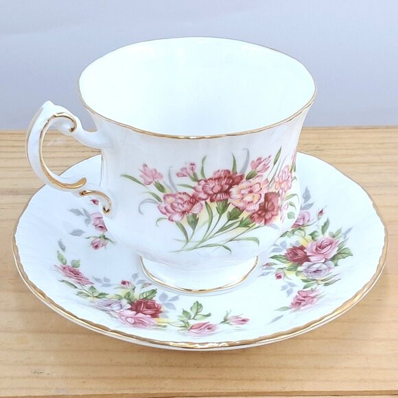 Paragon English Flowers Series-Victoriana Rose- Bone China Tea Cup and Saucer - Picture 1 of 7